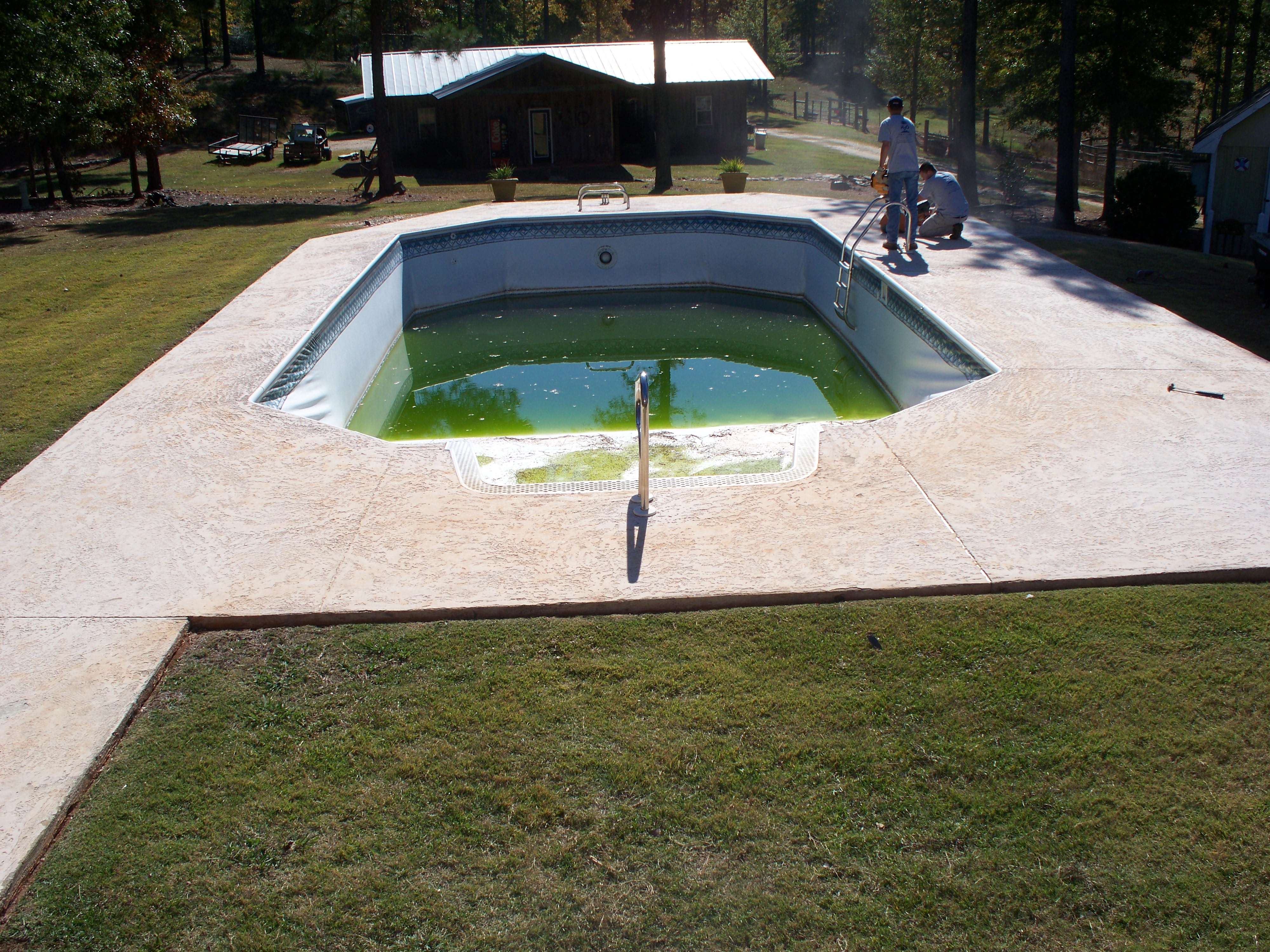 Before: Kendrick pool filled with thick green algae